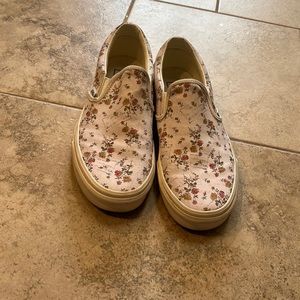 Vans shoes. Flower letter print. Women size 8.5 : Men size 7